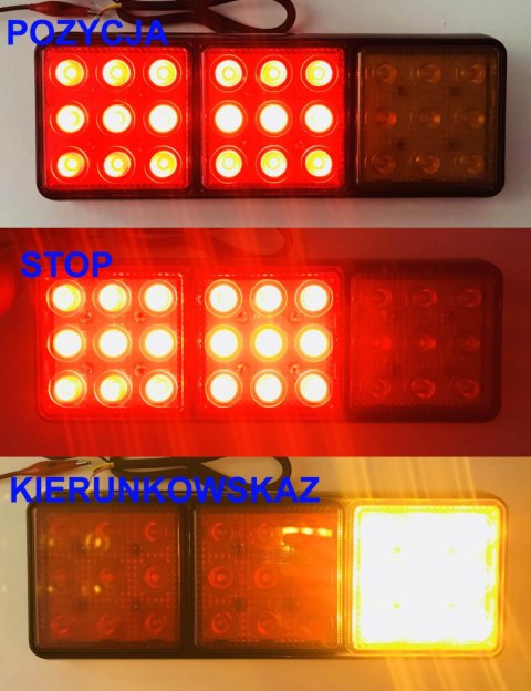 2X LAMPA ZESPOLONA LED TYLNA BUS TIR ARR 12V 24V