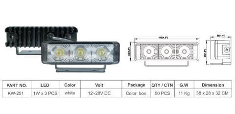 HALOGEN LAMPA LED DZIENNE COFANIA WSTECZNY 12V 24V