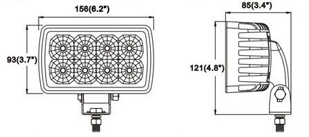 LAMPA 8 LED DALEKOSIĘŻNA ROBOCZA HALOGEN 12V 24V