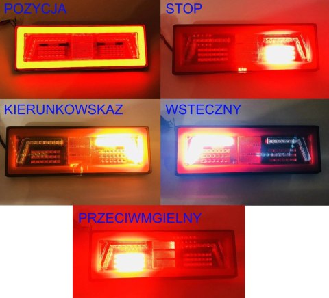 LAMPA LED TYLNA ZESPOLONA NEON PRZYCZEPA 12V 24V P