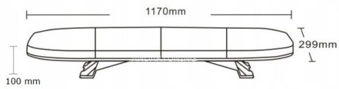 BELKA OSTRZEGAWCZA LED 120cm KOGUT NA DACH STRAŻ