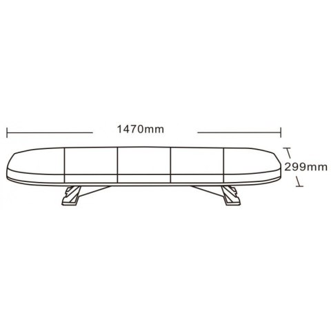 BELKA OSTRZEGAWCZA LED 150cm KOGUT NA DACH 12V 24V