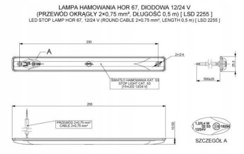 DODATKOWE TRZECIE ŚWIATŁO STOP LAMPA LED 12V 24V