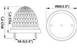 KOGUT LAMPA BRAMY DRZWI POMARAŃCZOWA 12V 24V