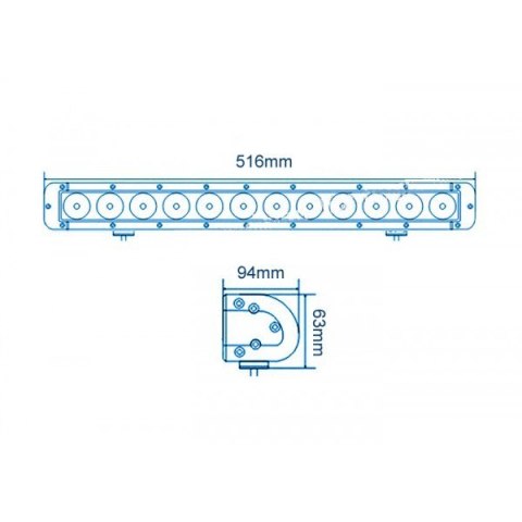 LAMPA 12 LED 120W PASEK LIGHTBAR CREE MOCNY 12V 24V