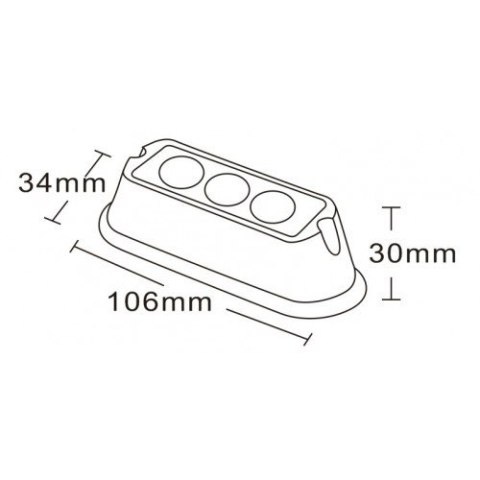 LAMPA OSTRZEGAWCZA 3 LED STROBOSKOP POMOC DROGOWA