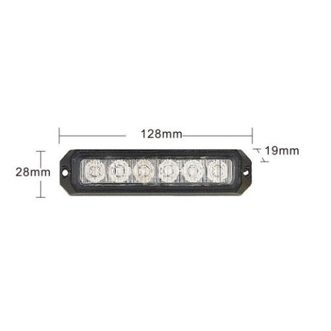 LAMPA OSTRZEGAWCZA 6 LED STROBOSKOP AUTOLAWETA TIR