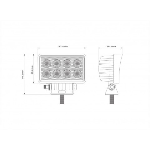 LAMPA ROBOCZA 8 LED HALOGEN ROZPRASZAJĄCY 12V 24V