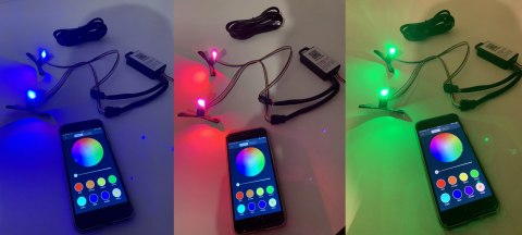 RGB LED DEVIL EYES SOCZEWEK BLUETOOTH IOS ANDROID