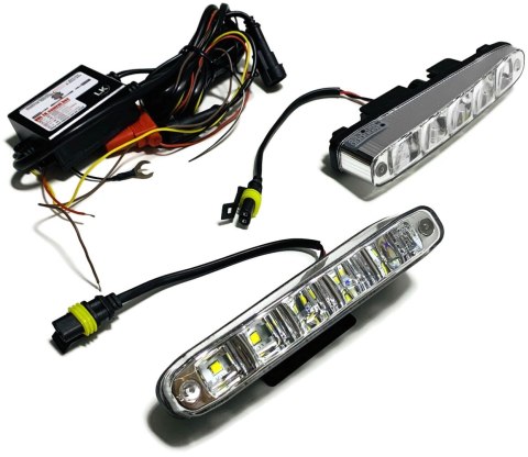 ŚWIATŁA DO JAZDY DZIENNEJ 5 LED 10W SKOŚNE 12V 24V