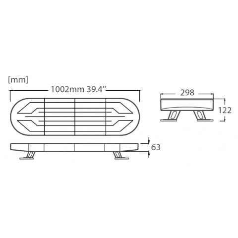 BELKA OSTRZEGAWCZA LED 100cm POMOC DROGOWA NA DACH