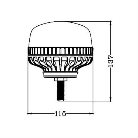 LAMPA BŁYSKOWA 36x LED KOGUT OPTI NA ŚRUBĘ 12V 24V