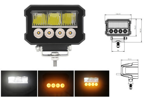 LAMPA DALEKOSIĘŻNA LED REFLEKTOR DROGOWY MAŁY STROBOSKOP HOMOLOGACJA 12-24V