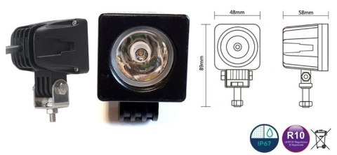 LAMPA DALEKOSIĘŻNA LED SZPERACZ SOCZEWKA MINI MAŁA