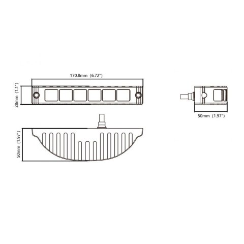 LAMPA LED BOCZNA ROBOCZA ŁUKOWA NA ŚCIANĘ 12V 24V