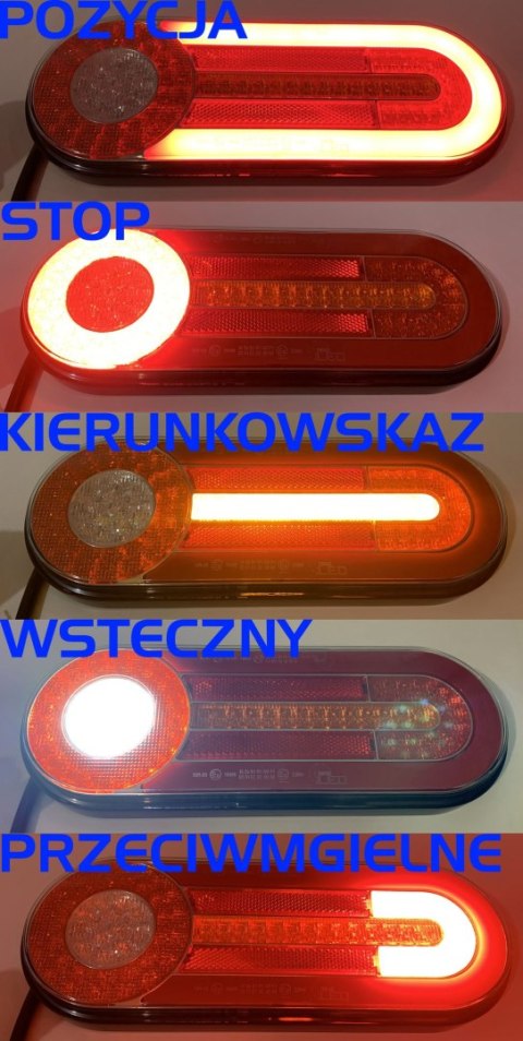 LAMPA LED TYLNA OWALNA NEON DYNAMICZNY KIERUNEK 5F