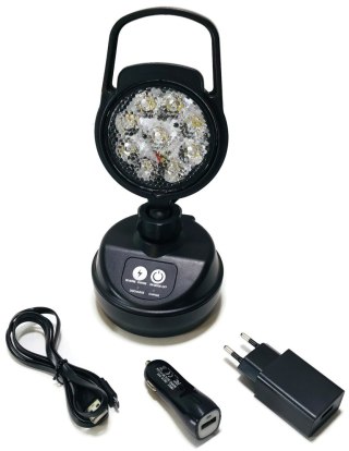 LAMPA ROBOCZA 9 LED MAGNES AKUMULATOR ŁADOWANA USB