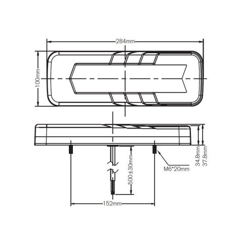 LAMPA TYLNA ZESPOLONA LED NEON DYNAMIC ARROW 9-32V