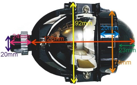 SOCZEWKA BI-LED i2S 2.8 PROJEKTOR REFLEKTORA 12V