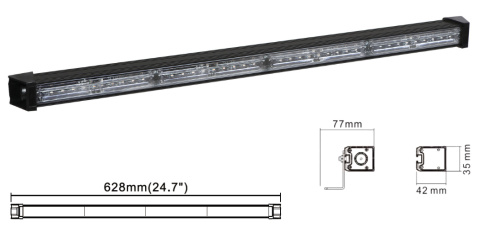 LIGHTBAR PASEK OSTRZEGAWCZY LED BELKA BŁYSKOWA STROBOSKOP 63CM SLIM 12V 24V