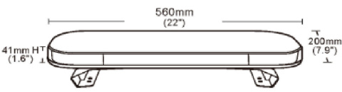 BELKA OSTRZEGAWCZA BŁYSKOWA LED NA DACH MAGNES NIEBIESKA 56CM STRAŻ 12V 24V