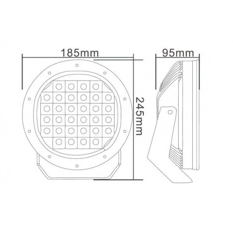 HALOGEN DROGOWY DALEKOSIĘŻNY LED CREE RING 12V 24V