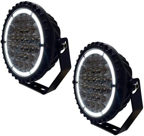 ZESTAW 2X HALOGEN DROGOWY DALEKOSIĘŻNY LED CREE RING HOMOLOGACJA 12V 24V