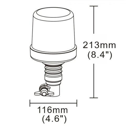 KOGUT 36 LED LAMPA OSTRZEGAWCZA NA TRZPIEŃ ELASTYCZNY 4 BŁYSKI MOC 12V 24V