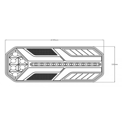 LAMPA LED TYLNA ZESPOLONA NEON PŁYNĄCY KIERUNKOWSKAZ TL TIR PRAWA 12V 24V