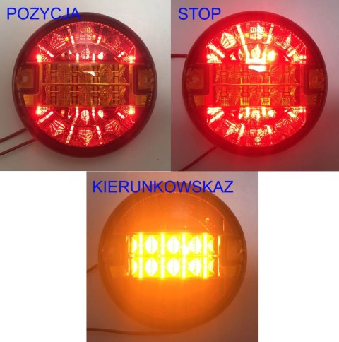 LAMPA LED TYLNA ZESPOLONA OKRĄGŁA NACZEPA 12V 24V