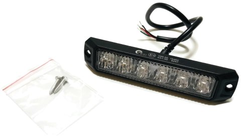 LAMPA OSTRZEGAWCZA BŁYSKOWA 6 LED ŻÓŁTA STROBOSKOP