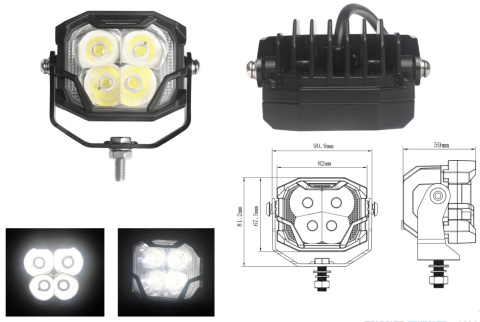 LAMPA ROBOCZA 4 LED FLOOD HALOGEN SZEROKOKĄTNY MAŁY MOCNY FUTURA 12V 24V