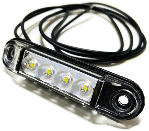 OBRYSÓWKA DIODOWA 4 LED BIAŁA LAMPKA OBRYSOWA LAMPA POZYCYJNA SLIM 12V 24V