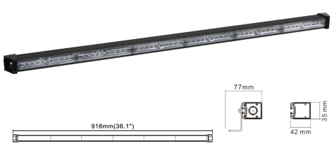 LIGHTBAR OSTRZEGAWCZY LED BELKA BŁYSKOWA STROBOSKOP PASEK 92CM SLIM 12V 24V