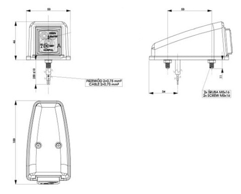 OBRYSÓWKA 3 LED NA DACH LAMPKA POZYCYJNA OBRYSOWA CZERWONA TIR BUS 12V 24V