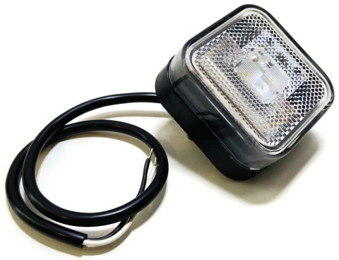 OBRYSÓWKA 4 LED BIAŁA LAMPKA OBRYSOWA LAMPA POZYCYJNA KWADRATOWA 12V 24V