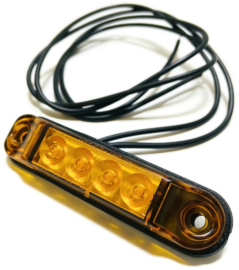 OBRYSÓWKA DIODOWA 4 LED POMARAŃCZOWA LAMPKA OBRYSOWA POZYCYJNA SLIM 12V 24V