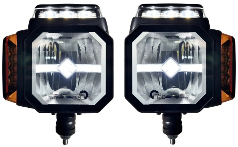 2x Reflektor LED drogowe mijania kierunki pozycja PM grzany klosz 12v 24v