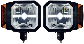 2x Reflektor LED drogowy mijania kierunkowskaz pozycja grzany klosz 12v 24v