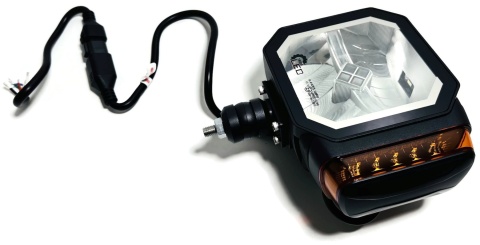 2x Reflektor LED drogowy mijania kierunkowskaz pozycja grzany klosz 12v 24v