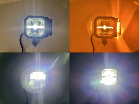 2x Reflektor LED drogowy mijania kierunkowskaz pozycja grzany klosz 12v 24v