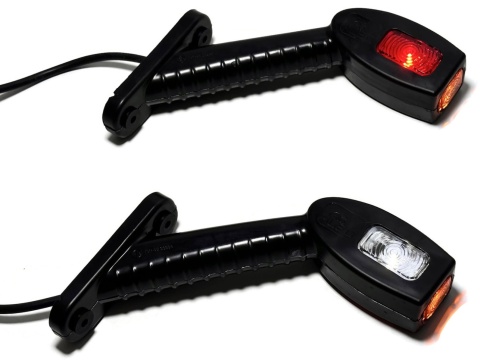 2x lampy obrysowe led KMR8 obrysówki długie TIR laweta bus 178mm 12v 24v