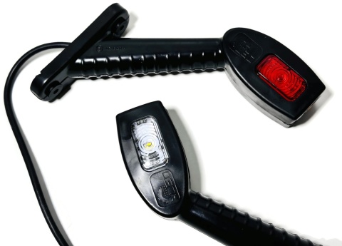 2x lampy obrysowe led KMR8 obrysówki długie TIR laweta bus 178mm 12v 24v