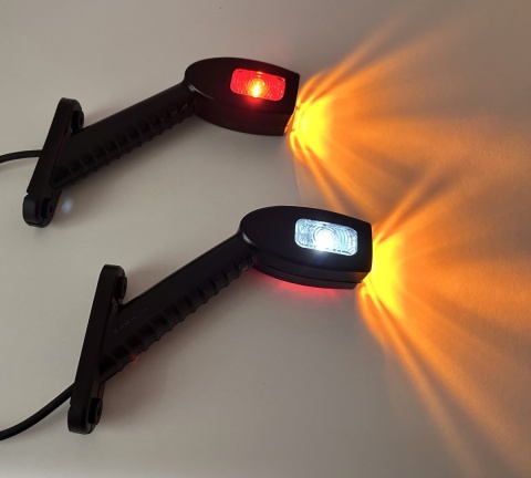 2x lampy obrysowe led KMR8 obrysówki długie TIR laweta bus 178mm 12v 24v