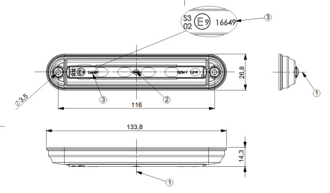 DODATKOWE TRZECIE ŚWIATŁO STOP LED LAMPA HAMOWANIA DIODOWA SLIM 12V 24V