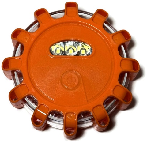 Dysk flara lampa LED awaryjna ostrzegawcza pomarańczowa magnes LF0003