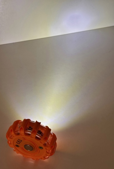 Dysk flara lampa LED awaryjna ostrzegawcza pomarańczowa magnes LF0003
