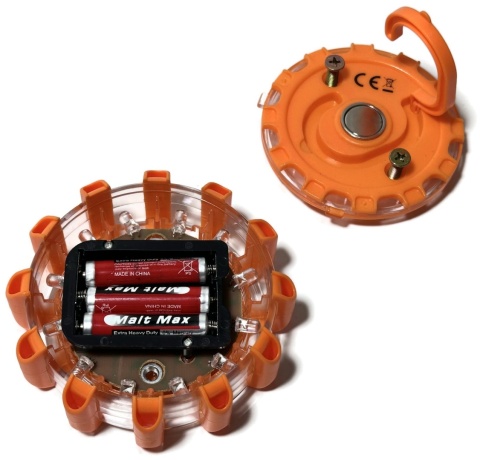 Dysk flara lampa LED awaryjna ostrzegawcza pomarańczowa magnes LF0003