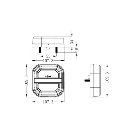 ZESTAW 2X LAMPA LED ZESPOLONA TYLNA NEON MAŁA KWADRATOWA PRZYCZEPKA 12V 24V