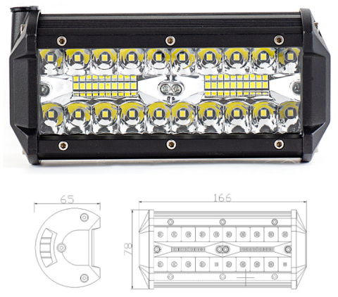 MINI LIGHTBAR LED LAMPA DALEKOSIĘŻNA ROBOCZA COMBO SMD QUAD OFFROAD 12V 24V